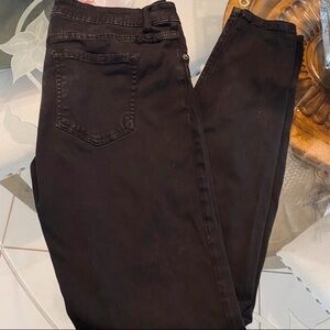 bebe Black Skinny Jeans with Branded Waist